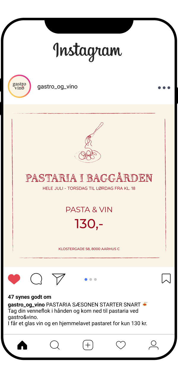 Billede fra Gastro og Vinoprojektet fra Århus Erhvervsakademi som multimediedesigner